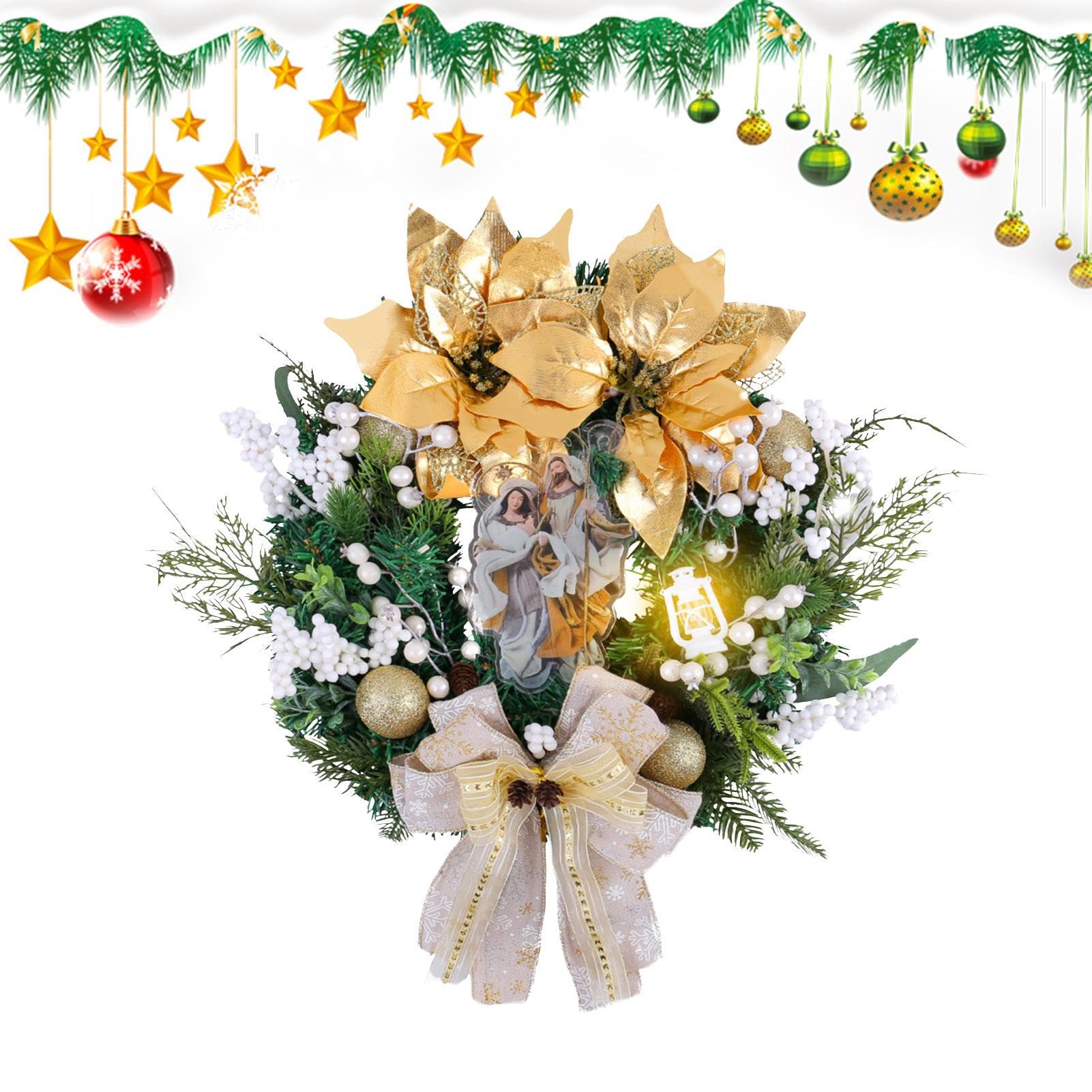 Couronne de crèche de Noël, l'esprit festif traditionnel pour votre cheminée