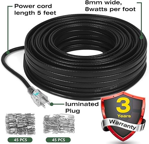 Miniatura 5 de Cinta térmica, Cable de calefacción de deshielo, tubo de metal y plástico) Cable de calefacción de tubería de agua protegida contra la congelación