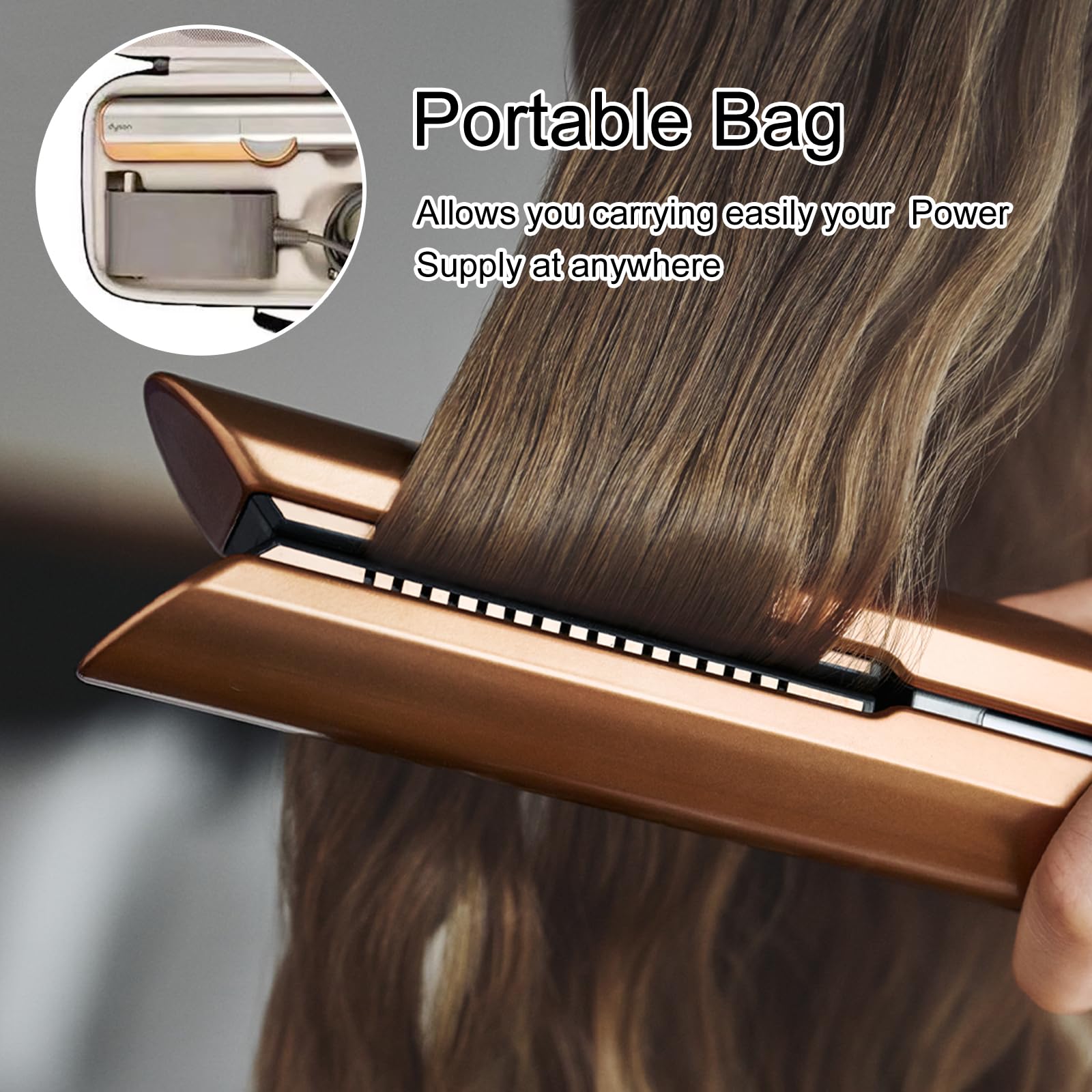 Borsa da Viaggio Impermeabile per Lisspeur,Custodia Rigida Protettiva,Borsa Portatile per Piastra per Capelli e Accessori,Impermeabile, Antigraffio e Organizzata per Accessori Power, Nero