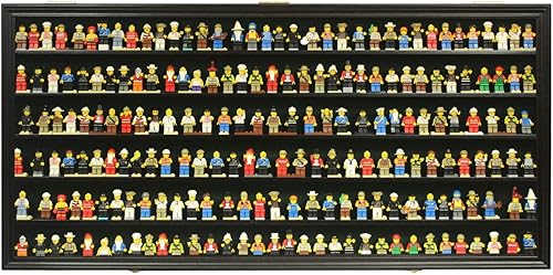 Miniatura 2 de DisplayGifts Minifiguras de juguete Miniaturas vitrina marco pared gabinete soporte 200 juguetes protección contra el polvo negro