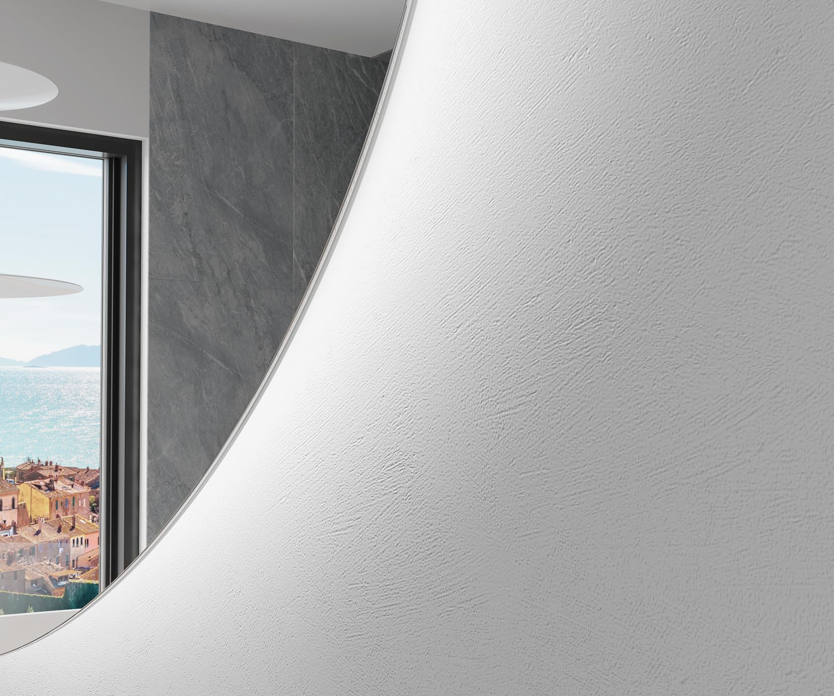Artforma Badspiegel 50x100 cm Rund OKRHA221 x53, LED, Ohne Rahmen