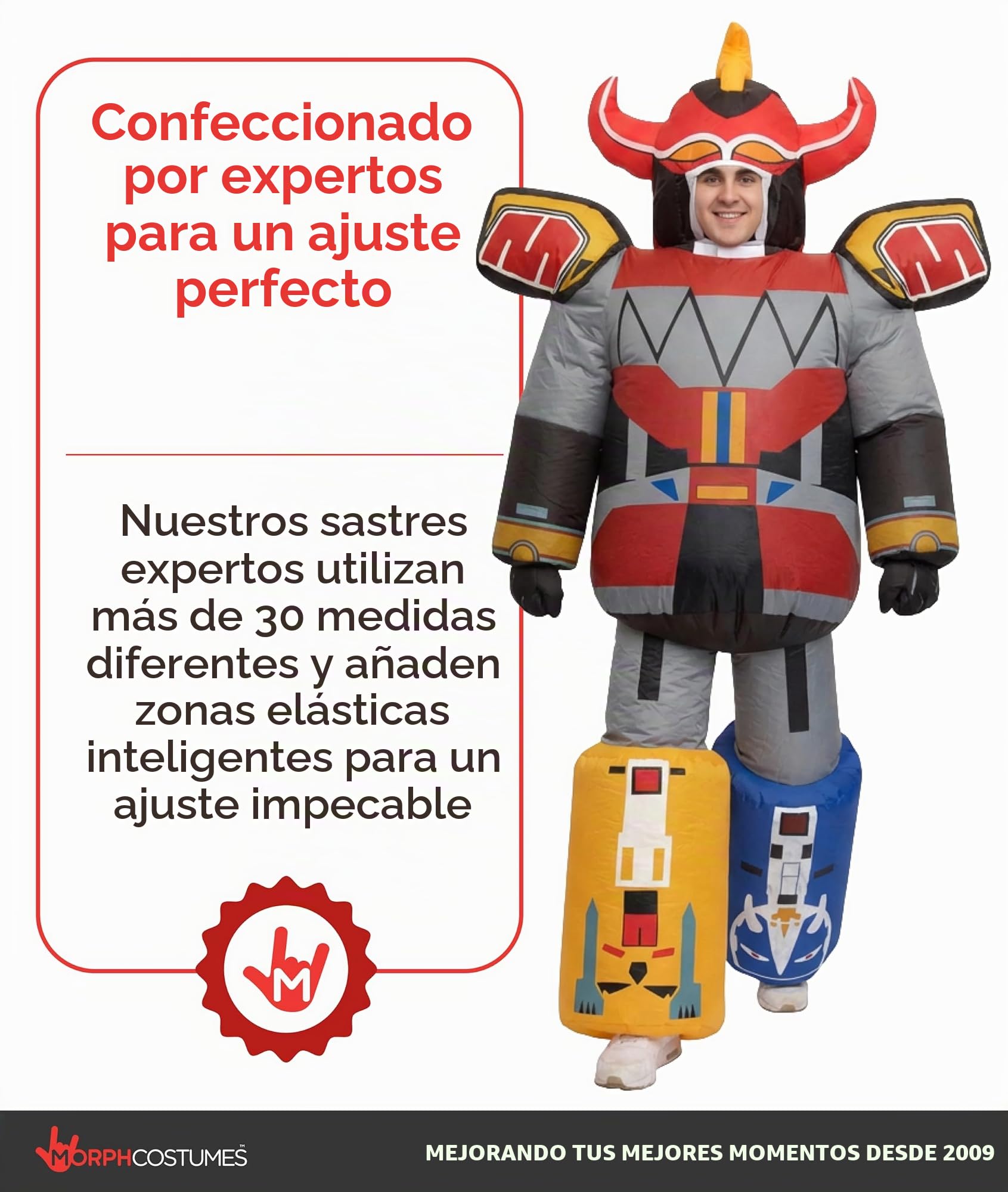 Morph Disfraz Power Ranger, Disfraces Hinchable, Traje Inflable Megazord, Disfraces Power Rangers, Disfraz Carnaval Adulto