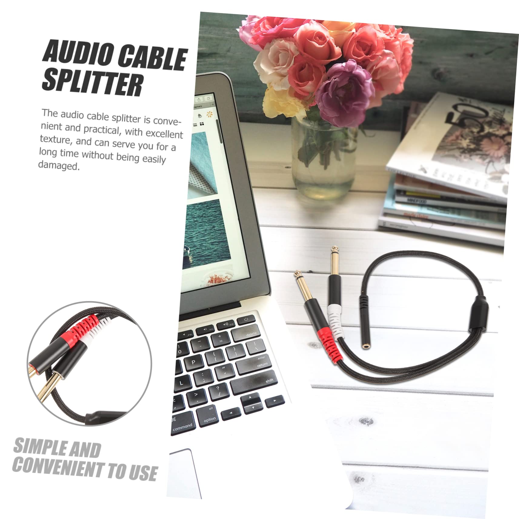 Hemobllo 5pezzi Cavo Audio Splitter Da Doppio Adattatore Audio Per Mixer e Chitarre Connessione Facile Senza Driver Cavo Flessibile Con Connettori Placcati