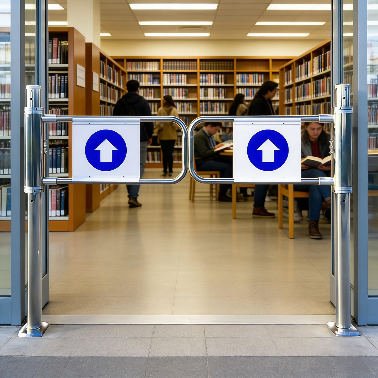 Portillon De Sécurité Pivotant pour Entrée De Supermarché,Portillon À Fermeture Automatique pour Bibliothèque,Porte De Sécurité Métallique À Sens Unique(110cm/43.3in)
