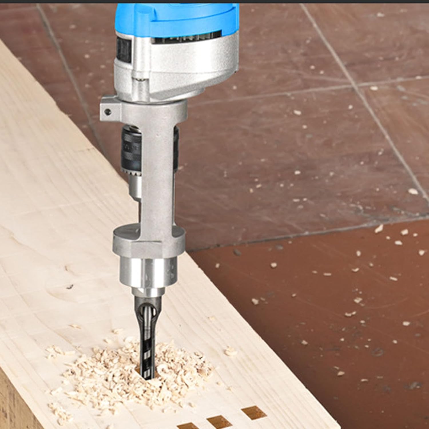 Eujgoov Square Hole Drill Bit Adapter Aluminum Mortising Attachment for 38 to 43mm Drill Chucks