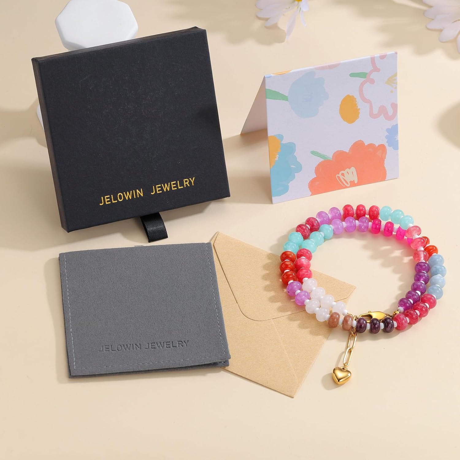 Colorful Beaded Choker Necklace for Women, Handmade Gemstone Necklace with Natural Stone and 18K Gold Plated, Boho Beaded Necklaces for Women Beach Jewelry Gift - Image 4