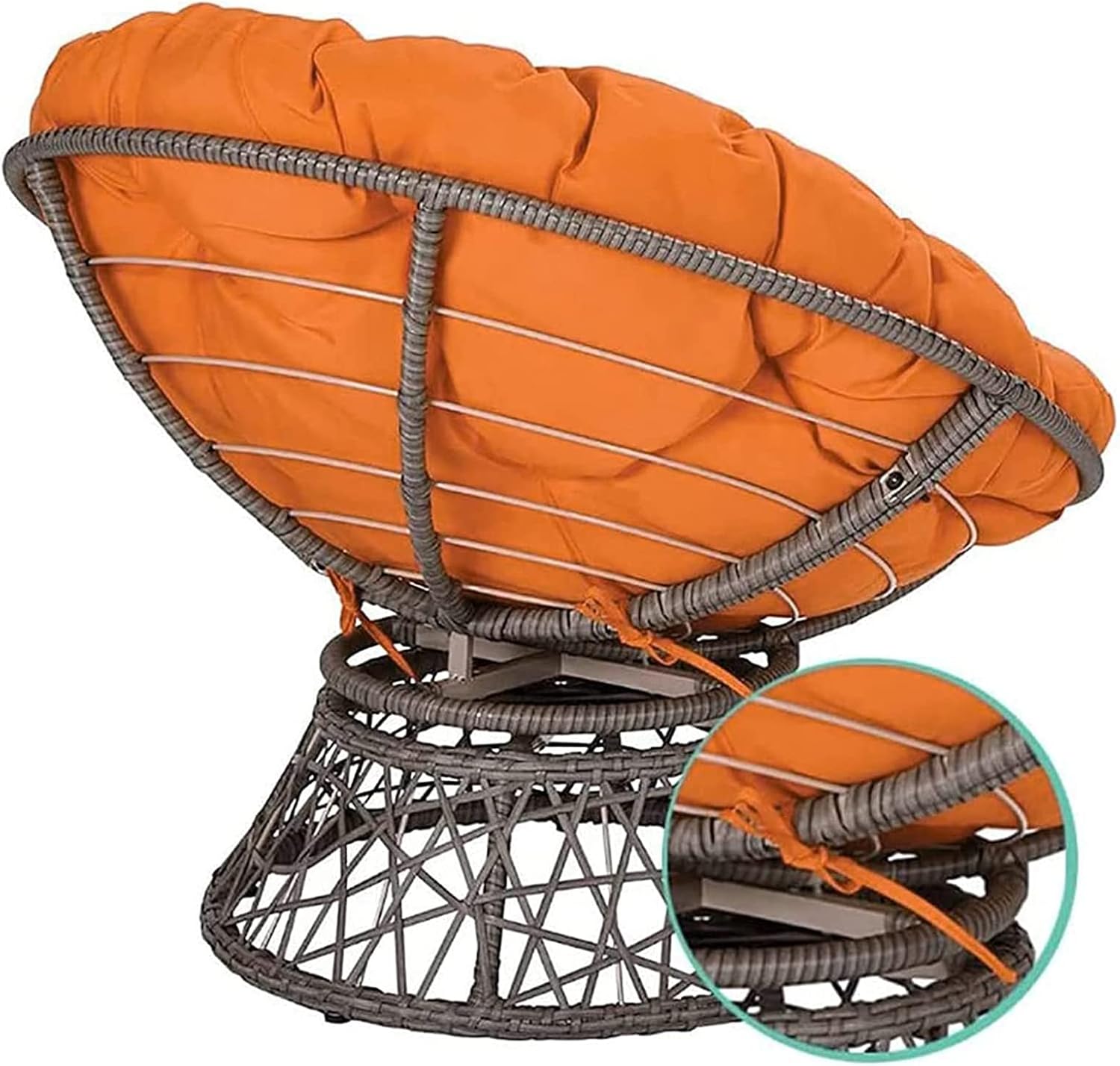 Papasan Round Chair Cushions,Papasan Chair Cushion with Ties,Outdoor Waterproof Egg Chair Pad,Thick Comfortable Papasan Seat Cushion