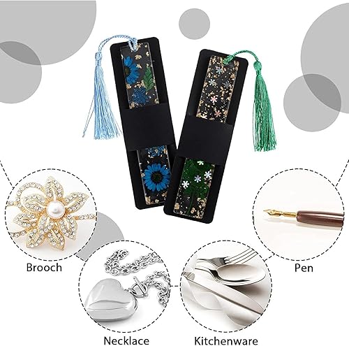 Miniatura 5 de Eforcase 50 fundas de papel kraft para marcapáginas, soporte para marcapáginas, cubierta de marcador de resina, molde de marcadores en blanco,