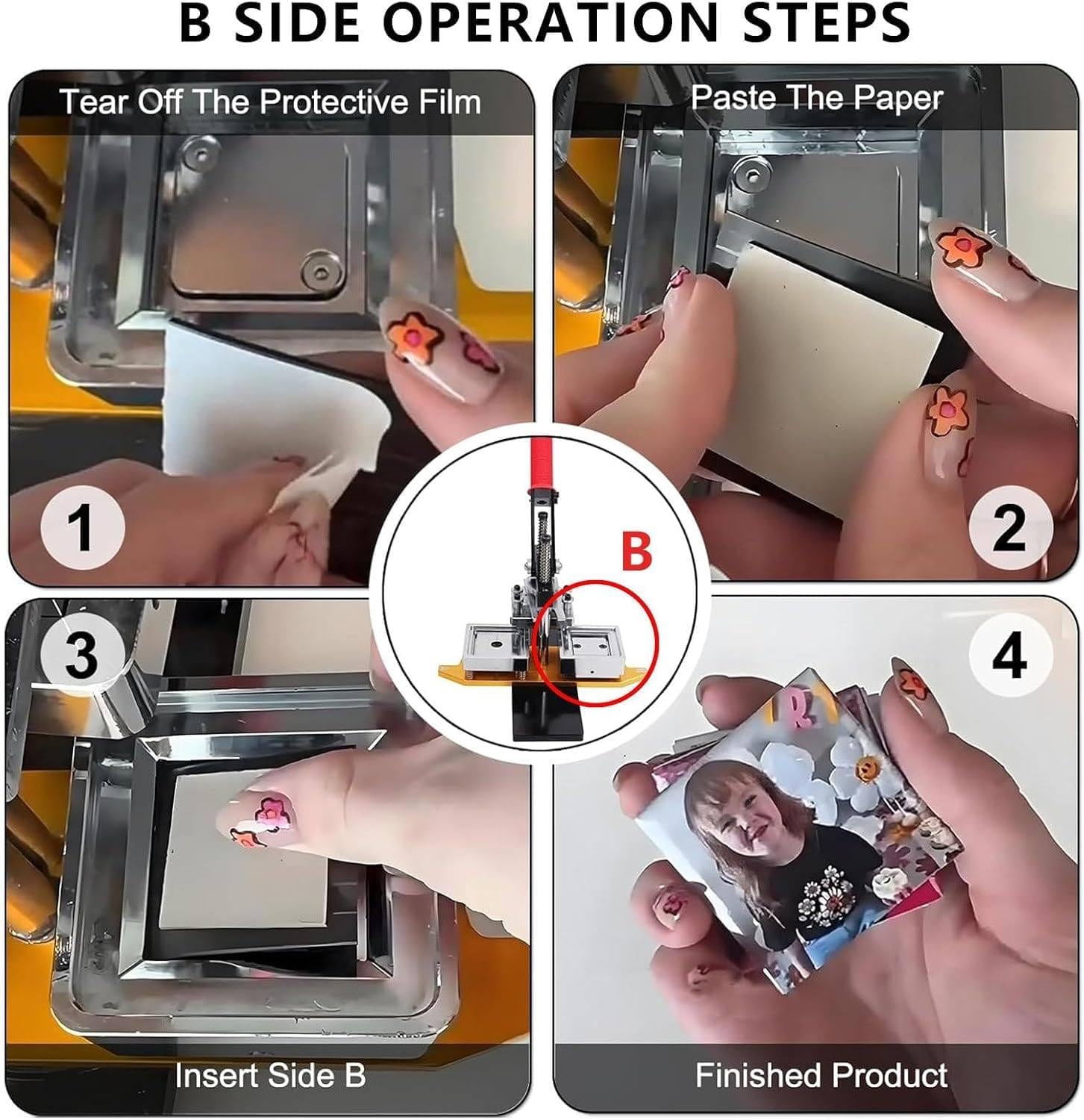 Fridge Magnet Machine Badge Maker Machine 120 Pieces of Materials + Paper Cutter + Fridge Magnet Making Machine, Fridge Magnet Badge Making Machine for Decorating Fridge,5*.5cm2*2-5*.5cm2*2in