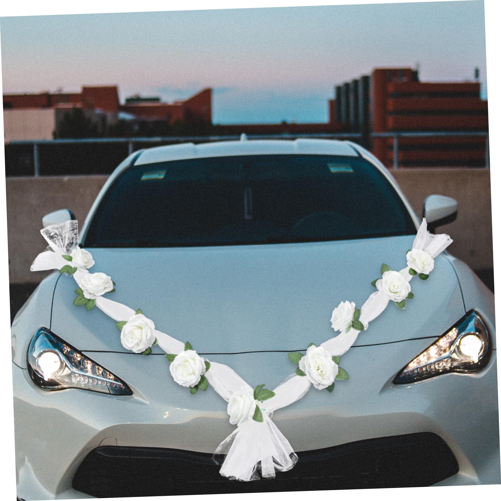 Zerodeko 2 Sets Hochzeit Auto Gürtel Lebensechte Rose Girlande Auto Decor Gefälschte Rose Hochzeit