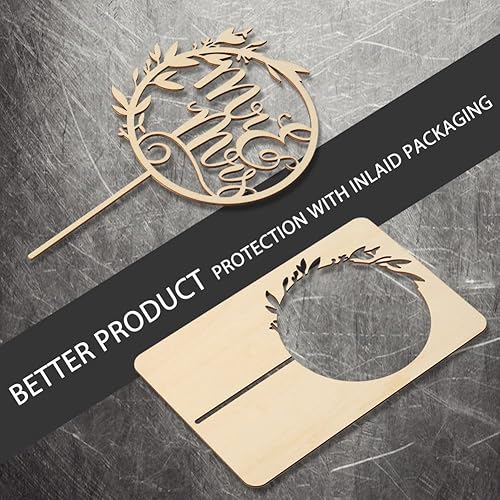 Miniatura 3 de Mr & Mrs - Decoración para tartas de compromiso y despedida de soltera, decoración de madera para novios