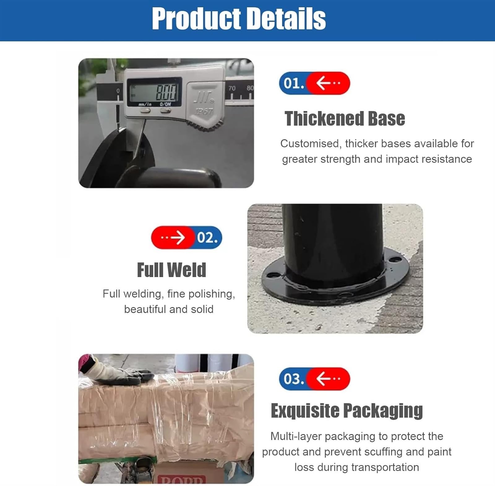 Conos De Seguridad, Postes Delimitadores De Tráfico, Bolardos Industriales De Seguridad Montados En El Suelo para Control De Tráfico/Barreras De Acceso/Postes De Estacio,75cm