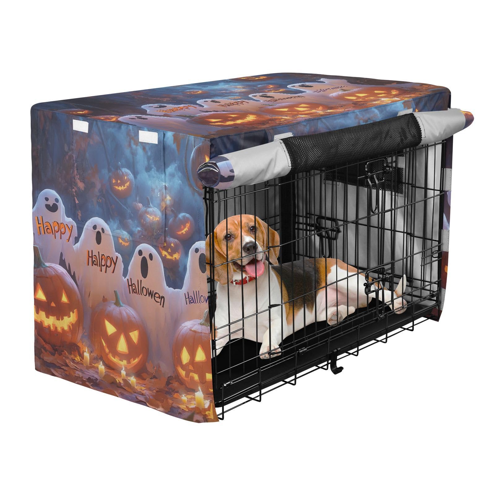 Group Pumpkins Winddichte Hundekäfigabdeckungen Einfach zu installieren Haustierkäfig Abdeckung mit Öffnungen