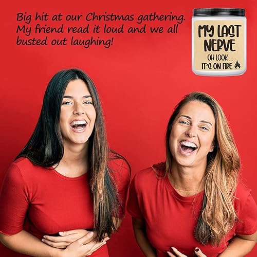 Miniatura 3 de Divertida vela perfumada en frasco, regalos de vela para mujeres  Vela My Last Nerve  Regalos únicos humorísticos para mejor amiga, mejor amiga,