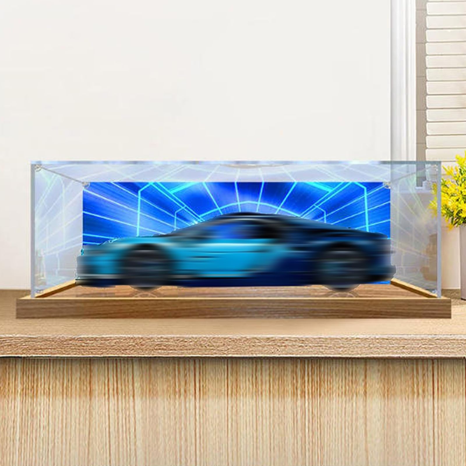 Acrylic Display Case Compatible with Lego 42083 Racing Car Model, Dustproof Transparent Storage Box, Compatible with Lego 42083 (Model Not Included) (Background)