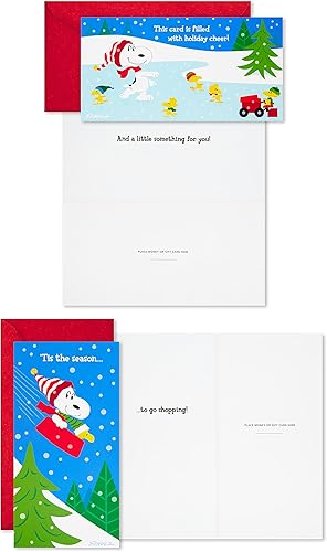 Miniatura 4 de Hallmark Surtido de tarjeteros de regalo de Navidad de Peanuts, Charlie Brown y Snoopy (36 tarjetas con sobres)