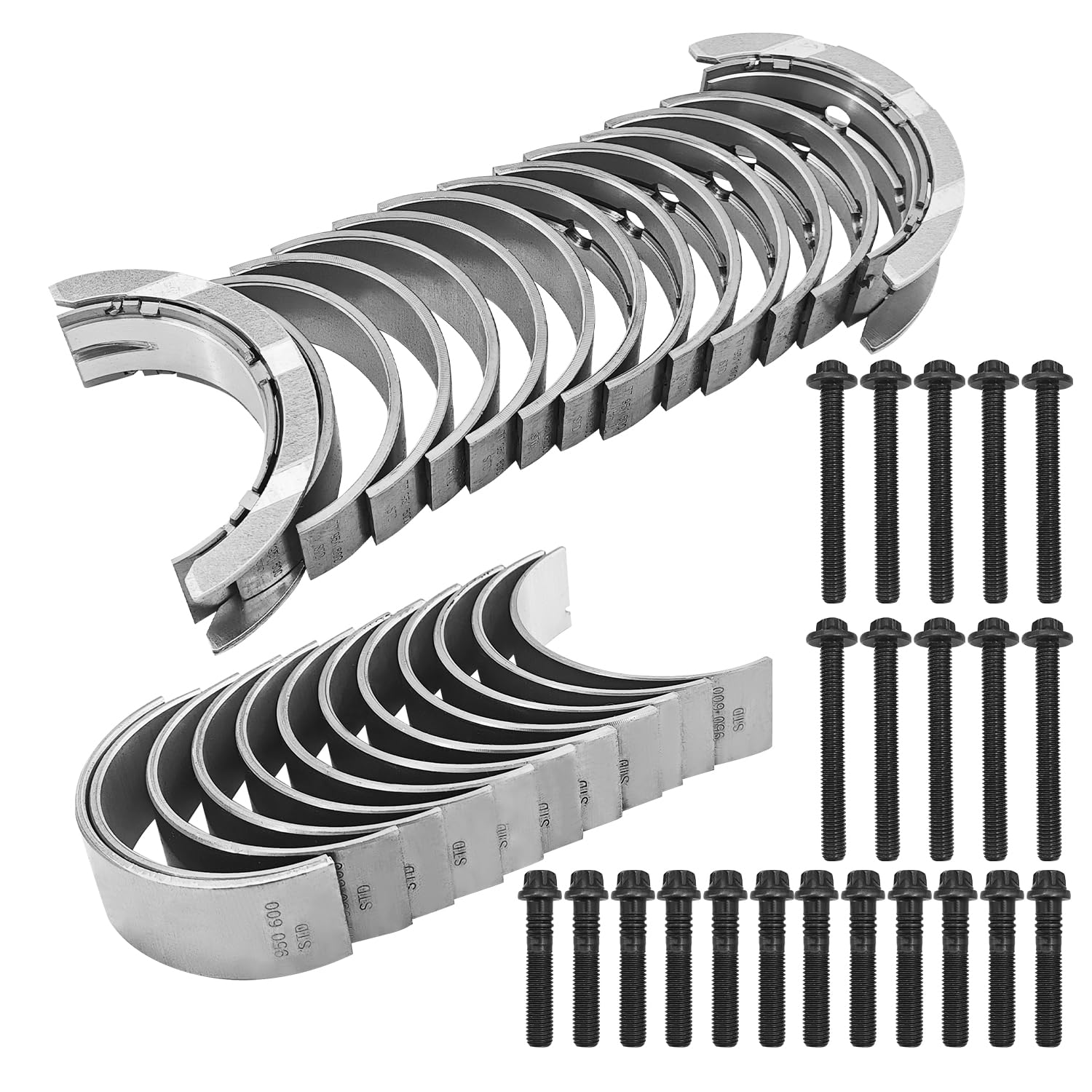 77952600 Pleuellager und 77953600 Hauptlager mit Schrauben für N57D30 Motoren Kompatibel mit BMW 3er 330d 335d 4er 430d 5er 530d 535d X3 X5 X6 xDrive 30d 40d
