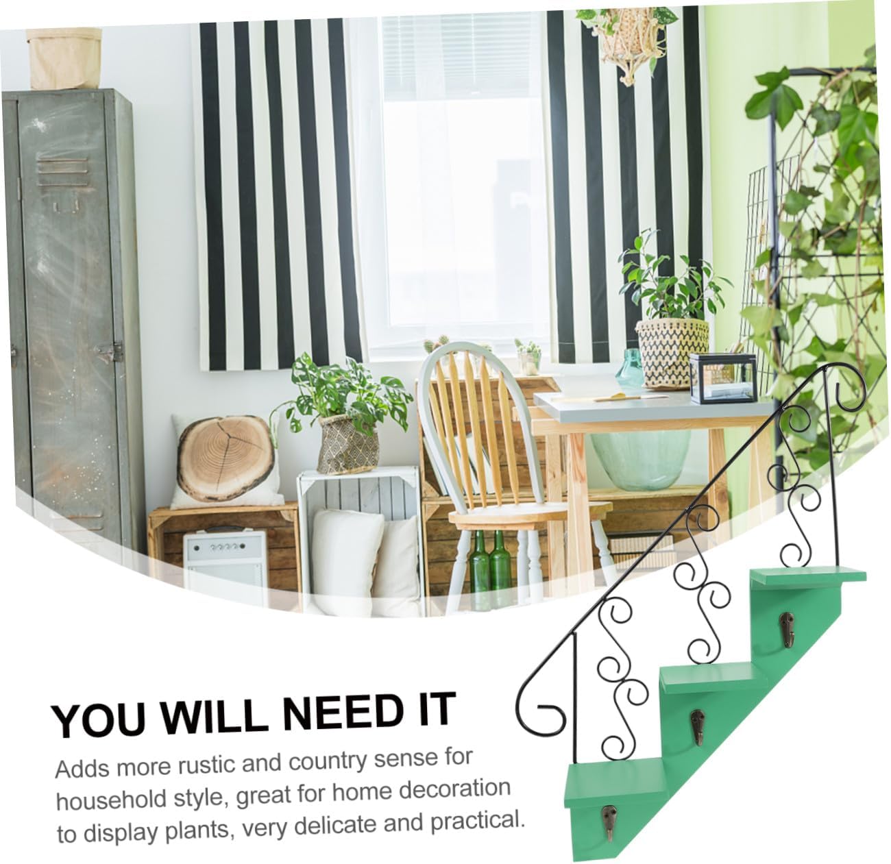 Wall Mount Flower Pot Rack Decorative Plant Shelf for Indoor Wall Decor