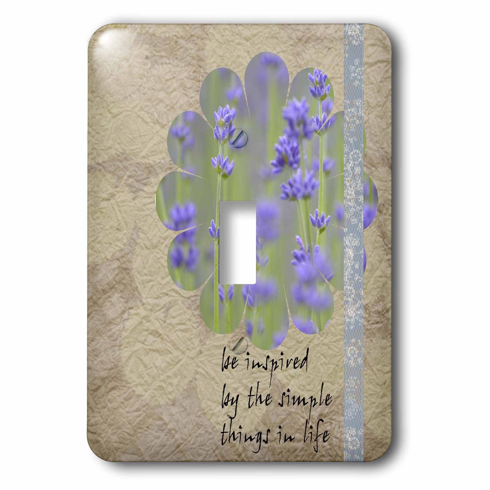 Interrupteur à baïonnette motif floral lavande romantique 3dRose
