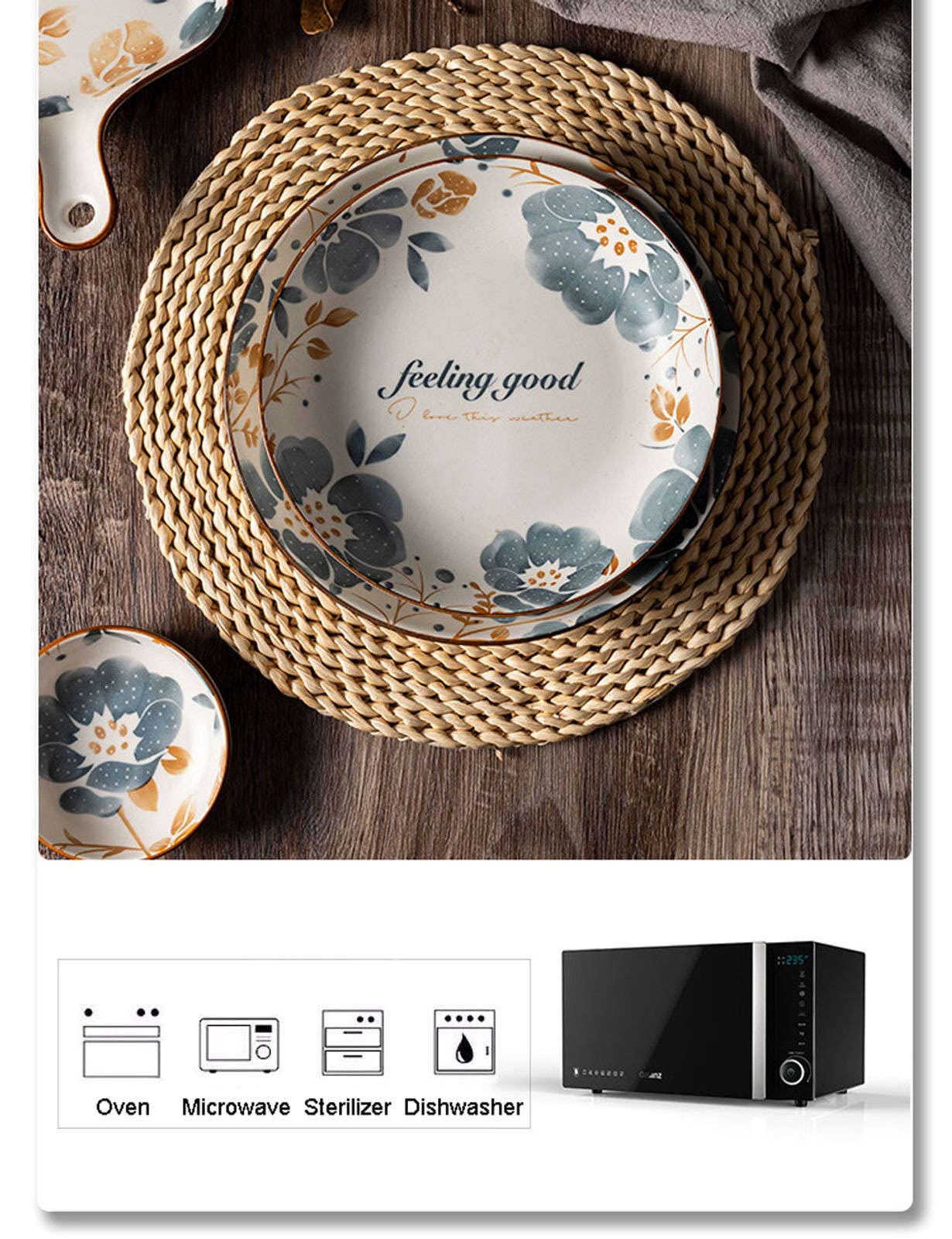 Assiettes à dîner, Assiettes à dîner divisées, The Diet Control Plate,Dinner Plates, Round Dessert Appetizer Plates Salad Pasta Camping Plates,(7inch)