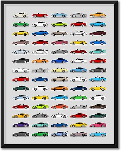 Miniatura 26 de Handmade Poster compatible with Porsche Print Wall Art Handmade Decor of the Best of Porsche Generations History Evolution (8x10" (Unframed) Satin