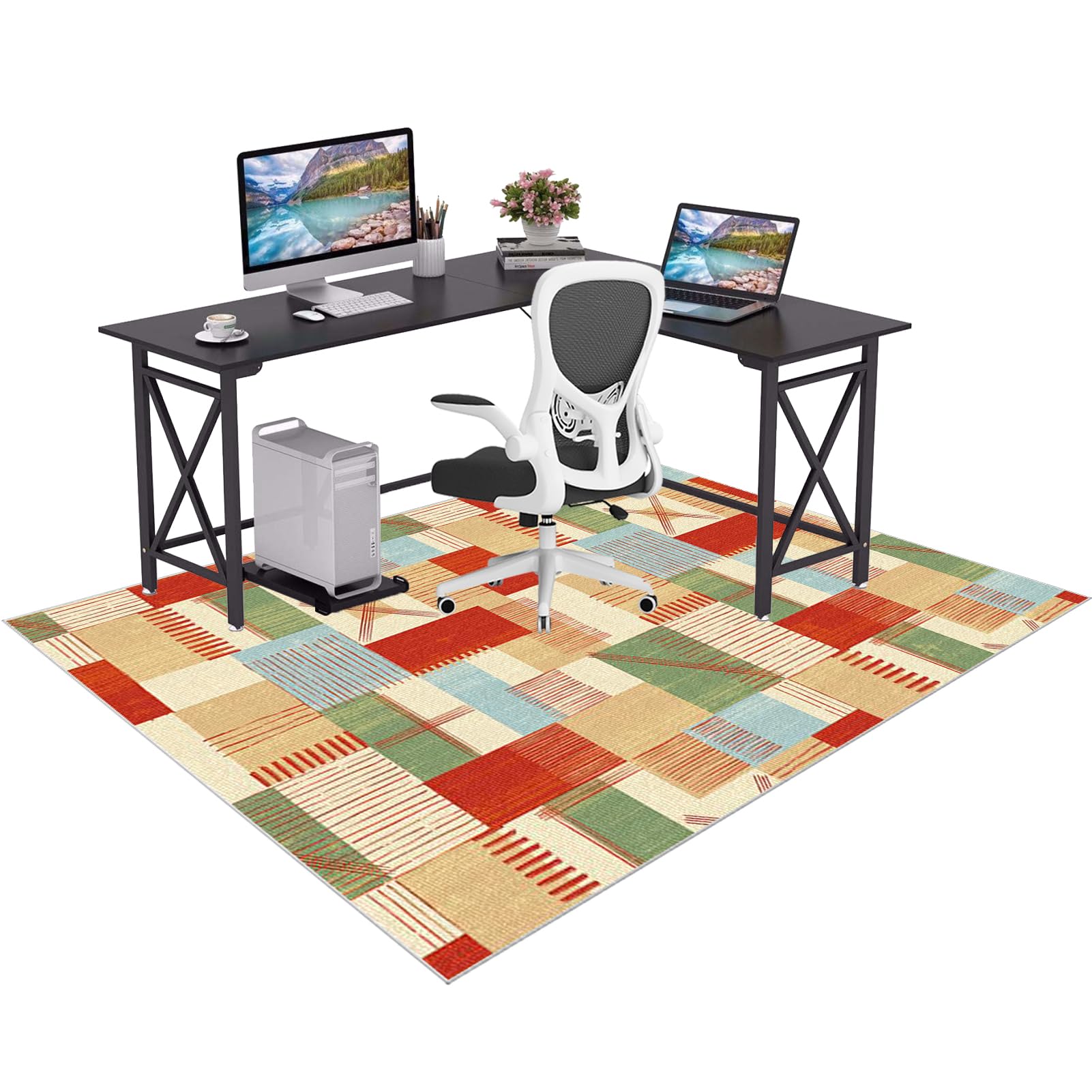 Office Chair Mats For Carpeted Heavy Duty Gaming Floor Mat Large Hardwood Floor Non Slip Rubber Backed Computuer Rolling Chair Washable For Home Office Carpet Protectors Chair Mats 200 x 280 cm