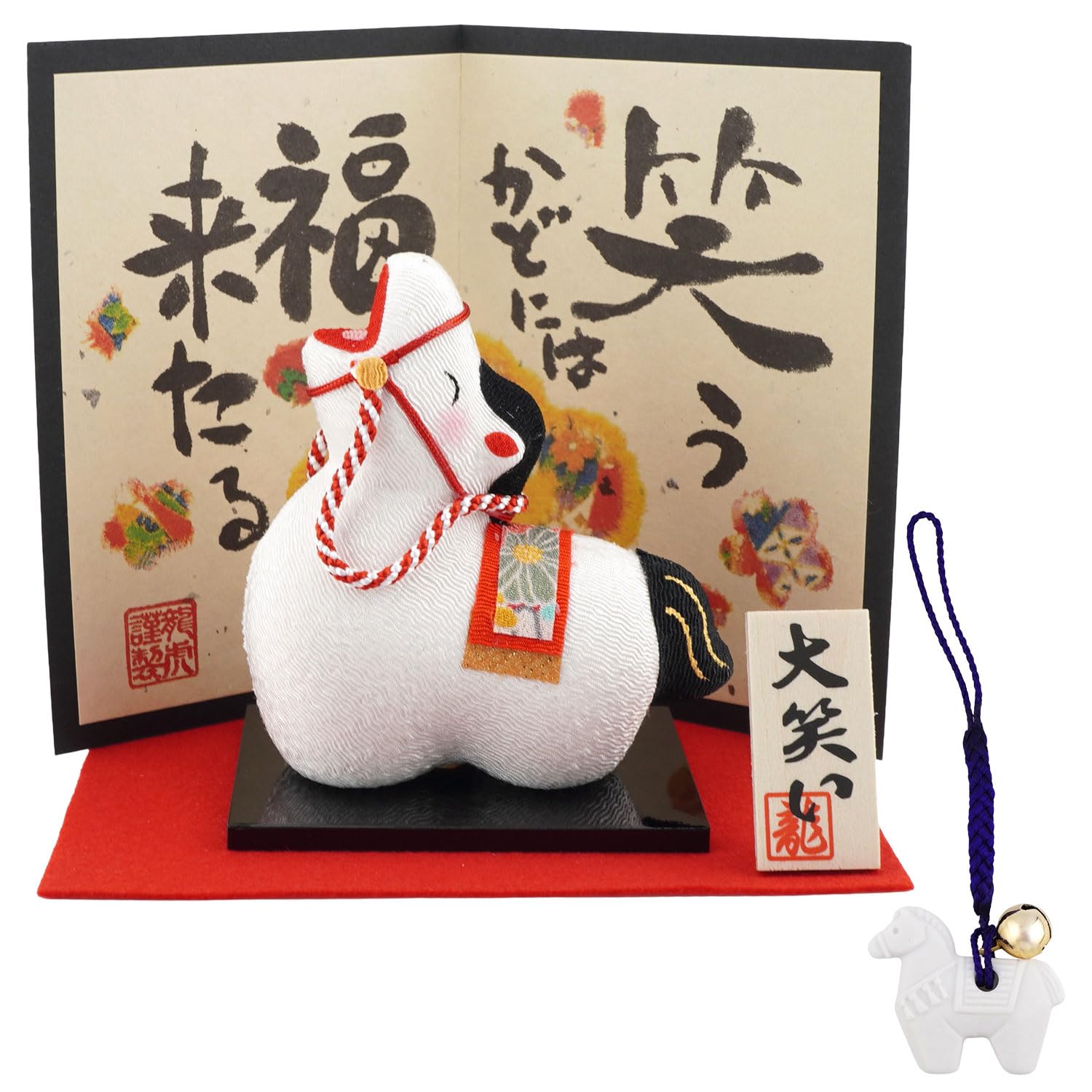 Amazon.co.jp: リュウコドウ（龍虎堂）大笑い 招福午 （小） 屏風付き