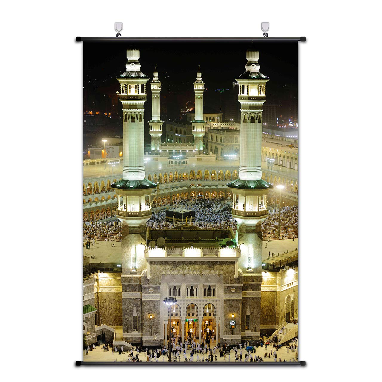 Nice Captain Great Mosque & KAABA Scroll Poster Large Jumbo Prints Mecca Islam Wall Art Home Decor (S: 60cmx40cm)