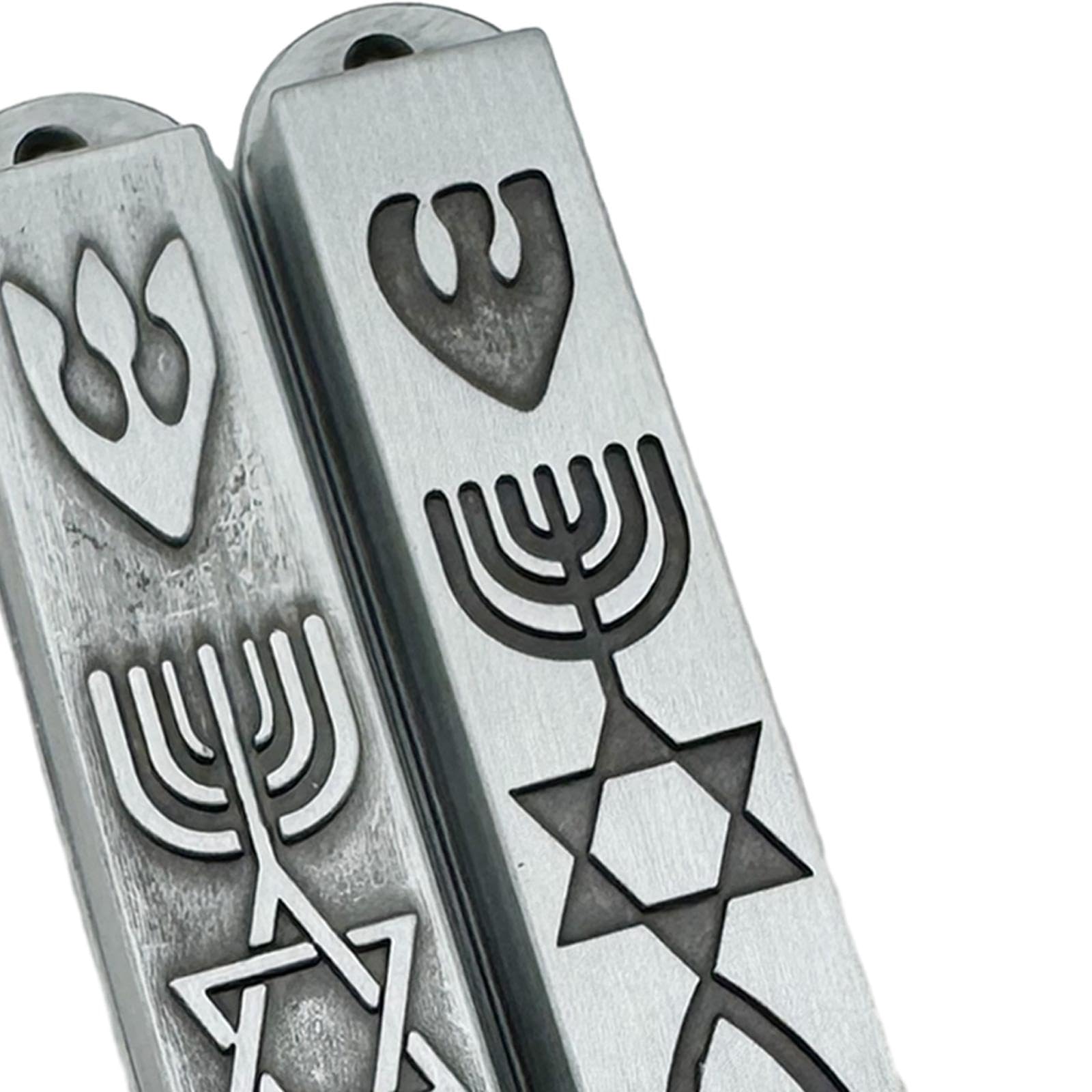 Qianly 4X Elegant Stainless Steel Door Mezuzah Set for Home Decor