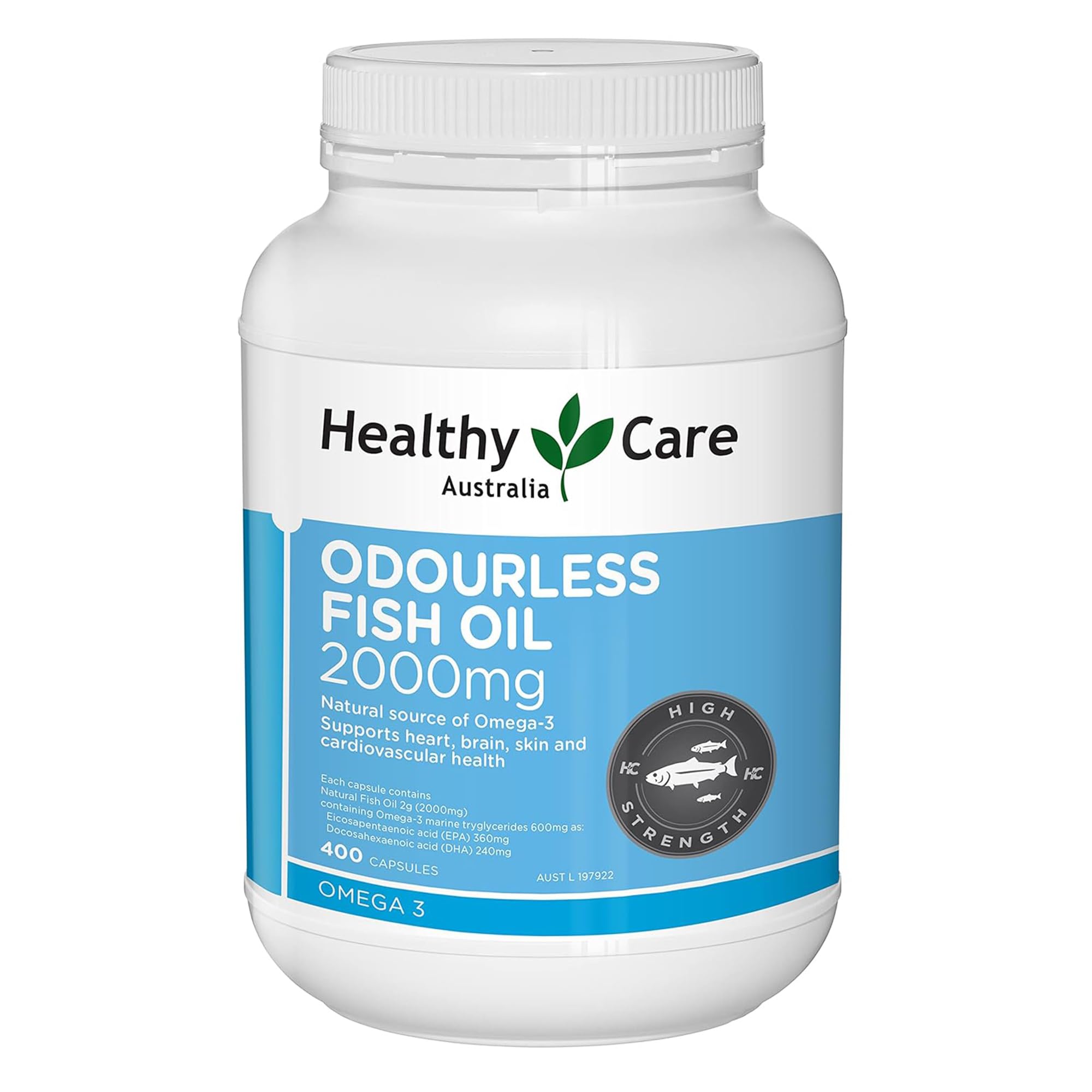 Odourless Fish Oil 2000mg 400 Soft Capsules
