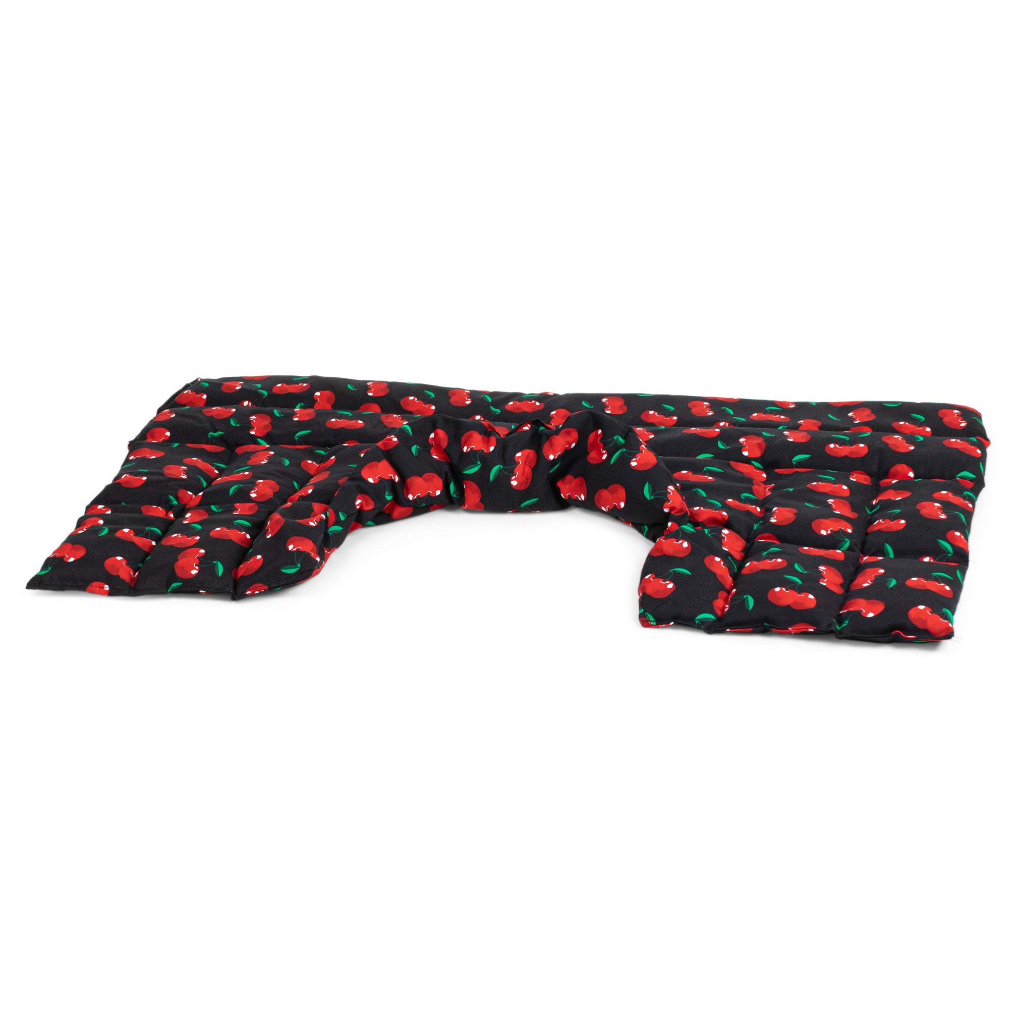 Bio-Dinkelkissen Schulter & Nackenkissen mit Kragen. Wärmekissen Körnerkissen Nackenwärmer für Mikrowelle und Backofen (cherry-black, Bio-Dinkel)