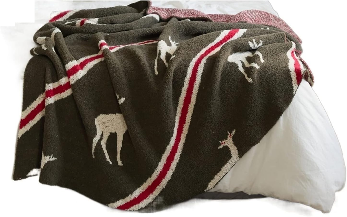 YIOUYI Blanket, Sheep Stripe Pattern Knitted Blanket Soft Fluffy Microfiber Outdoor Office Travel Car Airplane Warm Throw Blanket