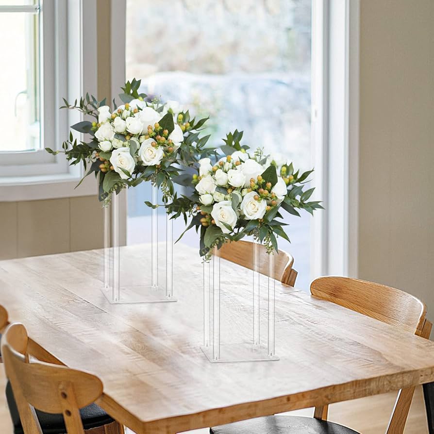 Amazon.co.jp: Woodcovo 透明アクリル花瓶 柱 フラワースタンド