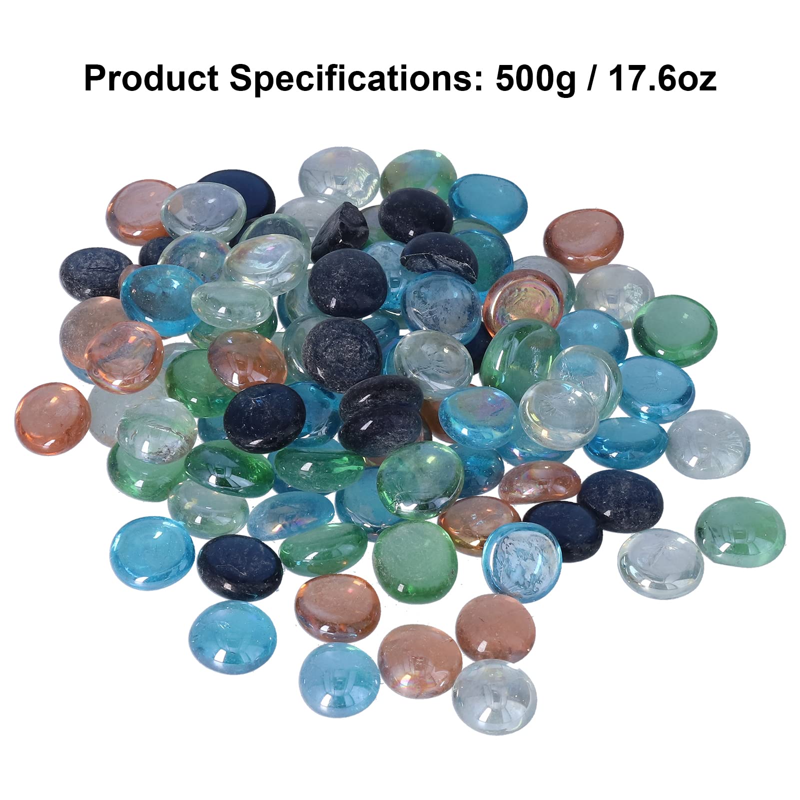 Guijarros de cristal decorativos, piedra de cristal de cuentas de vidrio azul para paisaje de acuario, piedras de vidrio de paisajismo para peceras