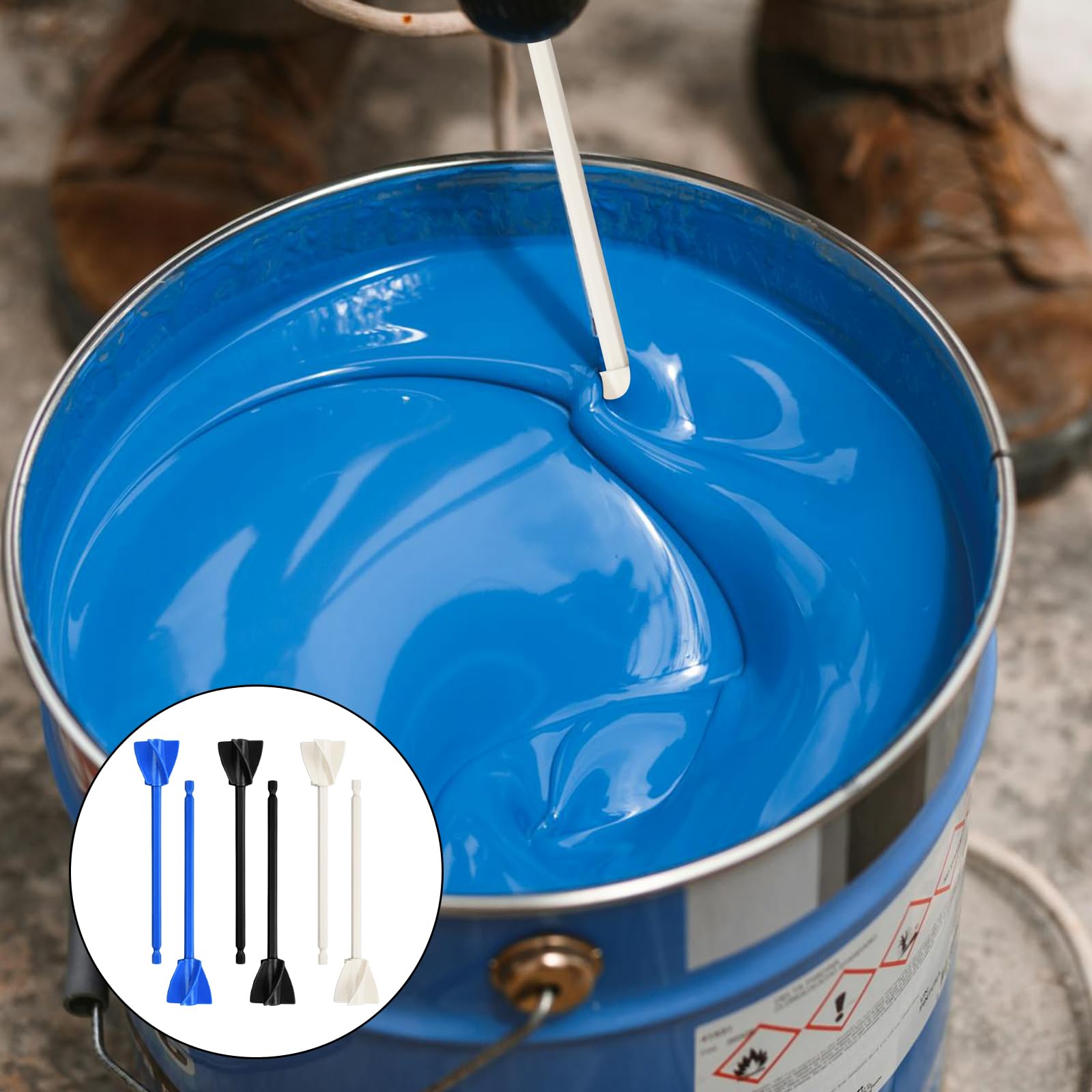 6 Pezzi Miscelatore per Pittura Epossidica, per Trapano, Riutilizzabili, Palette per Miscelatore, per Pittura Epossidica Miscelazione Epossidica Smalto Ceramico