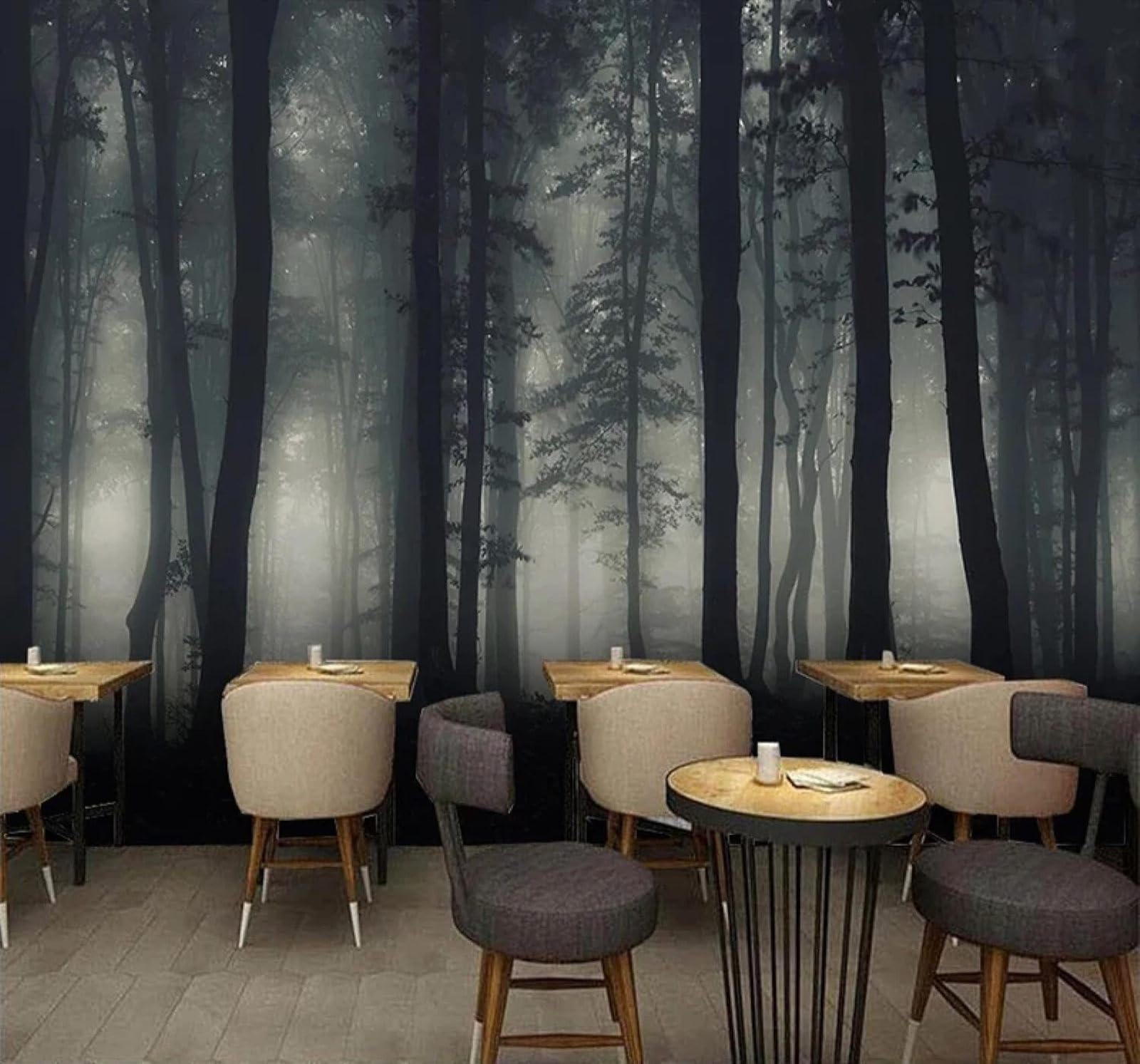 Xlming 250Cm×170Cm(B×H) Abstract Three Dimensional Forest White Mist Landscape 3D Wallpaper Luxury Home Dining Decor Paste Sofa Living Room The Wall For Bedroom Mural-250Cm×170Cm
