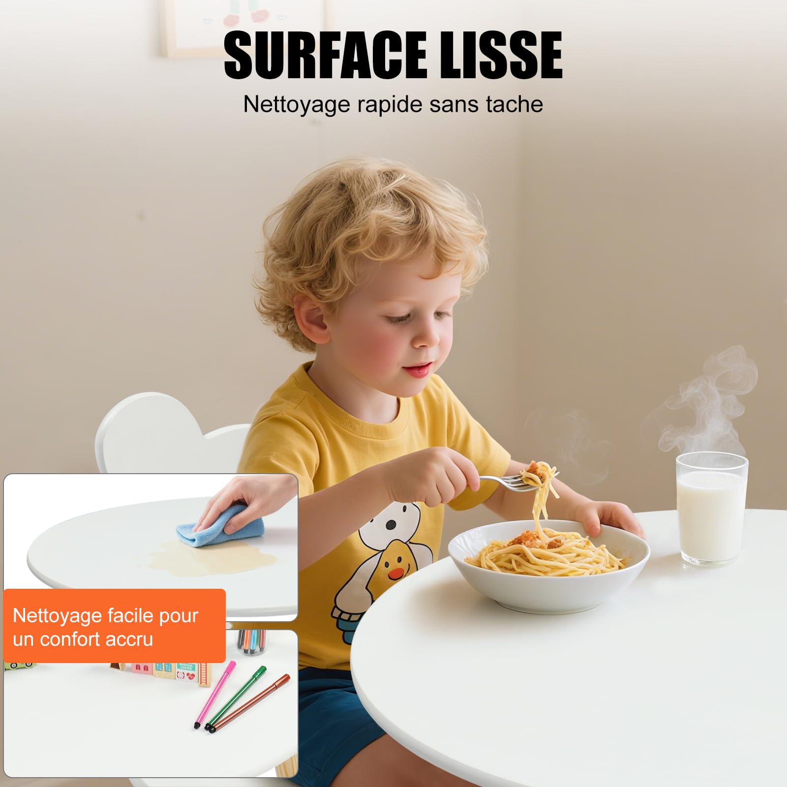LEADZM Table pour Enfant avec Chaise, Table et 2 Chaises pour Enfants en