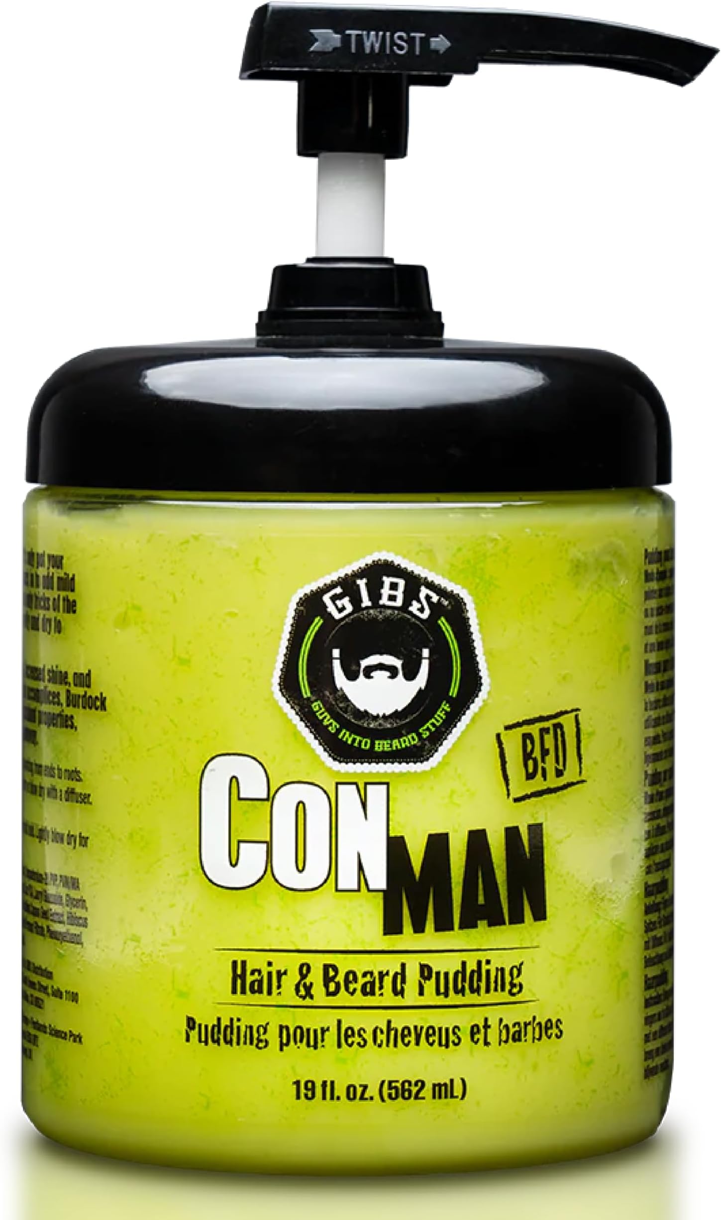 GIBS Con Man Hair & Beard Pudding - Leave In Conditioner - Curl Definer - Moisturizer