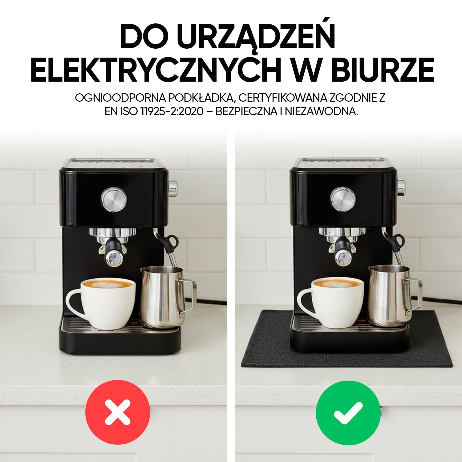 Mata ognioodporna 40×32 cm – mata ochronna przed ciepłem do grilla i warsztatu, ognioodporna podkładka odporna na temperaturę do 982 °C, niezawodnie chroni powierzchnie