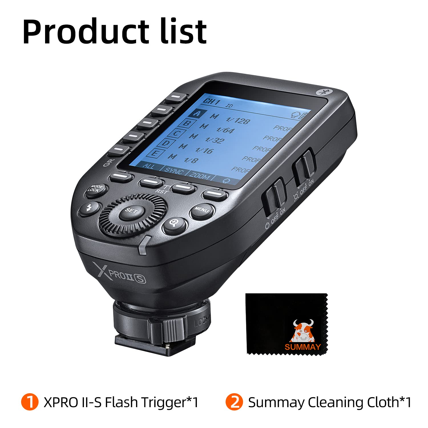 Godox XProII-S TTL Wireless Flash Trigger 1/8000s HSS, Commutazione Istantanea TCM, Controllo APP, 16 Gruppi 32 Canali, Ampio Display LCD, Segnale Stabile, Reattivo, Adatto per Fotocamere Sony