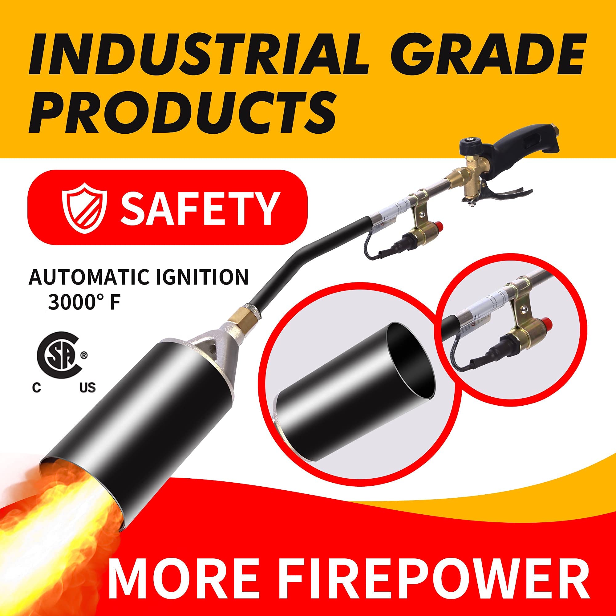 Propane Torch Weed Burner Torch,With Turbo Trigger Push Button Igniter