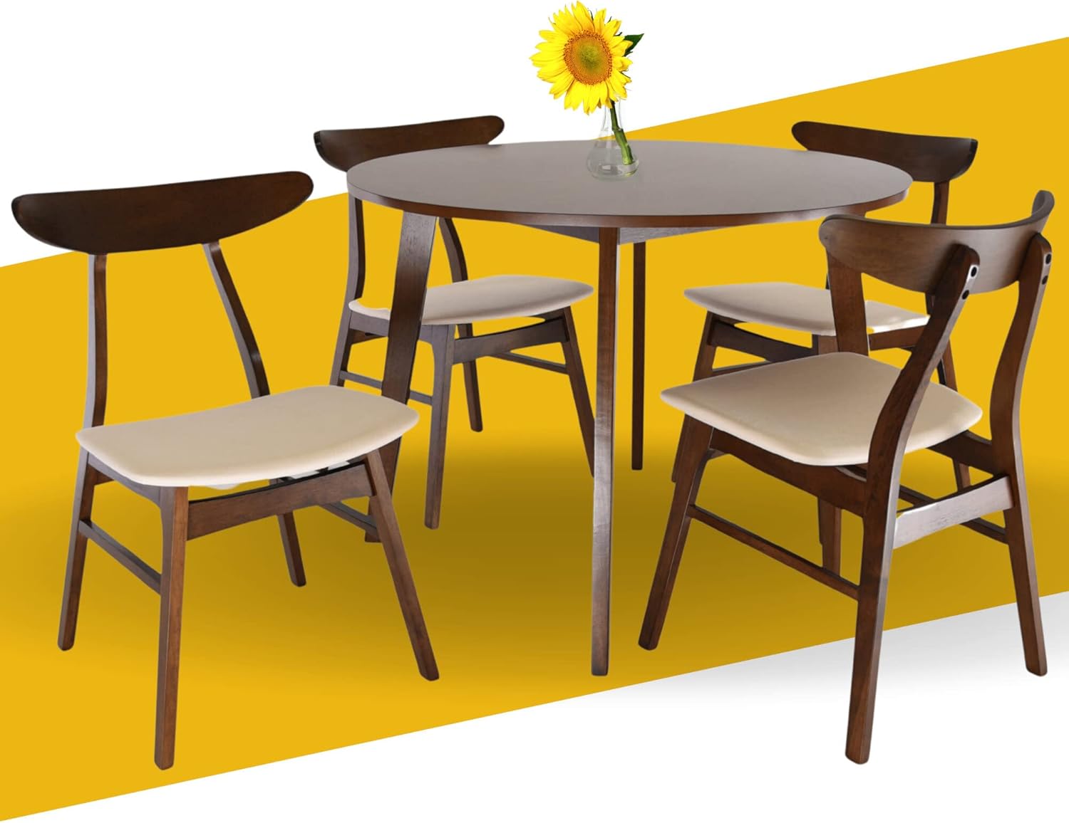 Zenvida Alto Mid Century Piece Dining Set, Rubber Ethiopia Ubuy