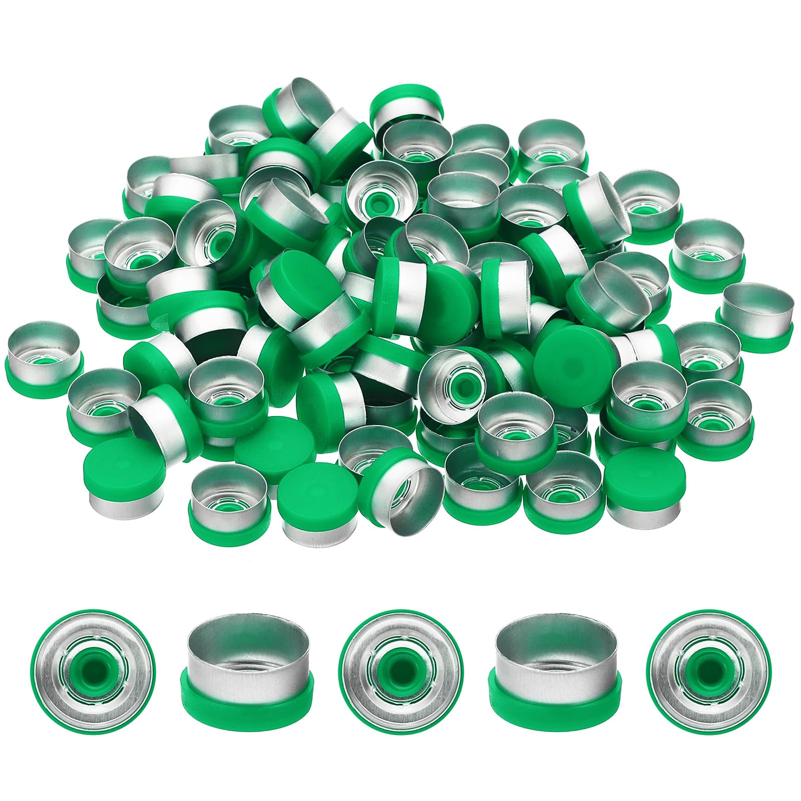 PATIKIL 13mm Flip Off Caps, 100 Pcs Flip Off Caps Flip Off Seals Flip Off Vial Seals Plastic Aluminum Caps Cover for Glass Vial, Blue — Amazon image 17