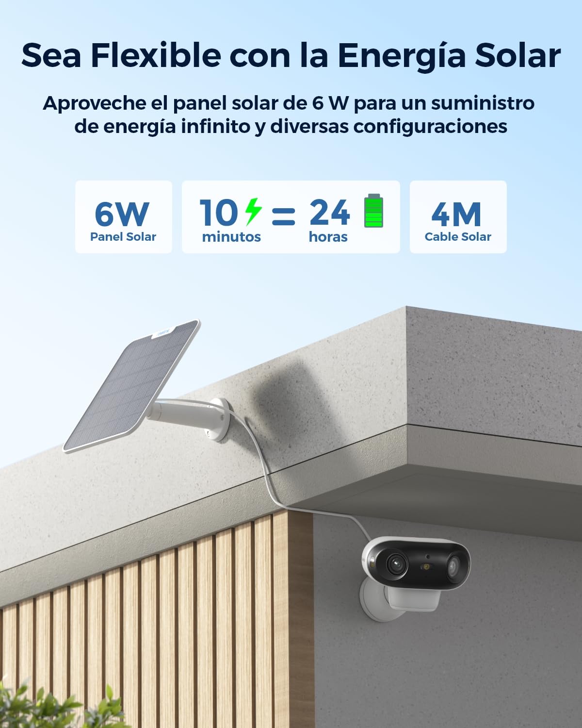 Reolink Argus 4 Pro, 4K Camara Vigilancia WiFi Exterior Solar, Visión Nocturna Verdadera en ColorX F1.0, Gran Angular de 180, 2,4/5GHz Wi-Fi 6, Sin Cuotas Mensuales por Almacenamiento Local