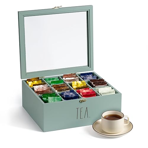 Tea Bag Organizer - Tea Box Divided Storage Container Box
