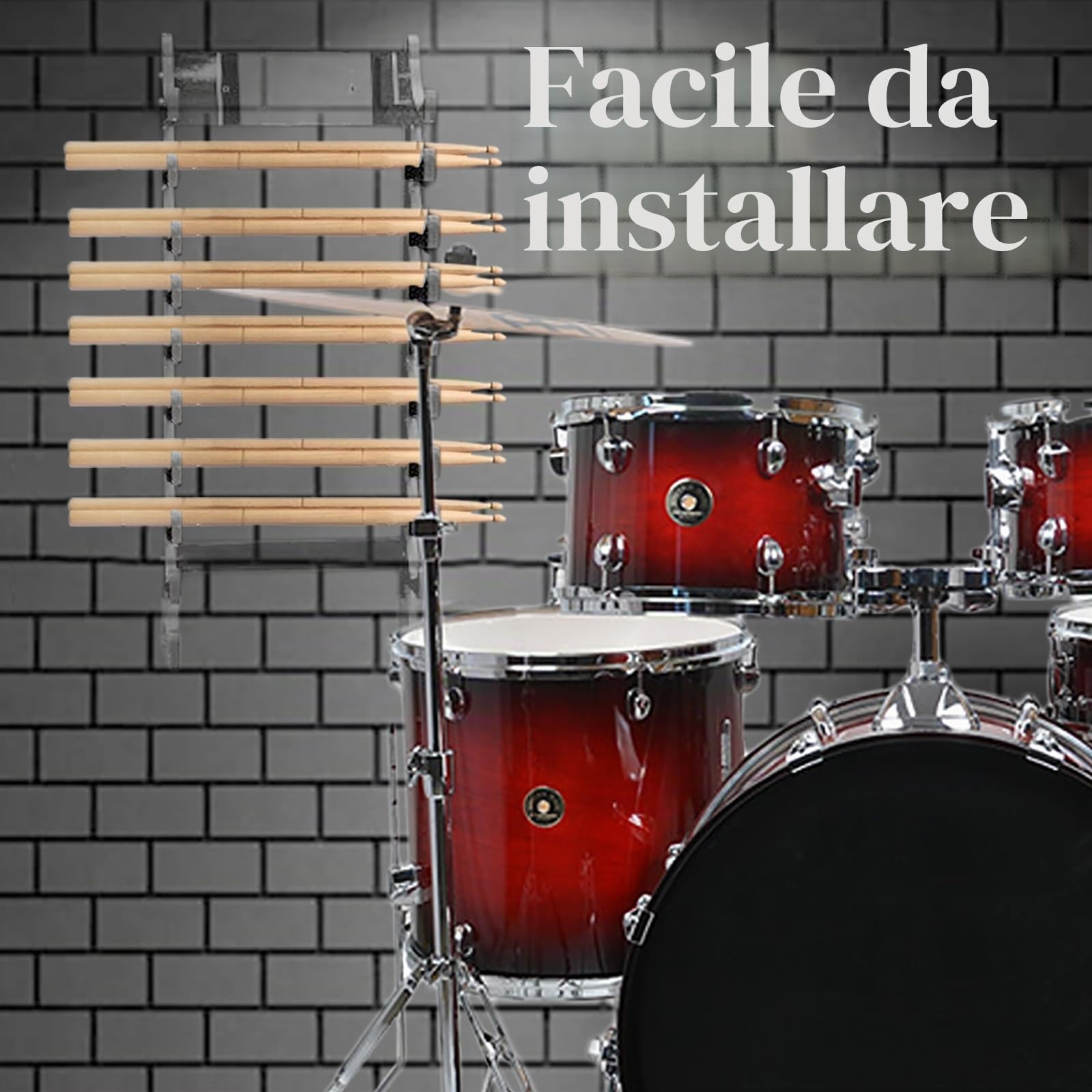 drumstick display holder Espositore per bacchette, supporto per bacchette da parete, accessori per la collezione di bacchette per batteria, bacchette per percussioni e bacchette per batteria