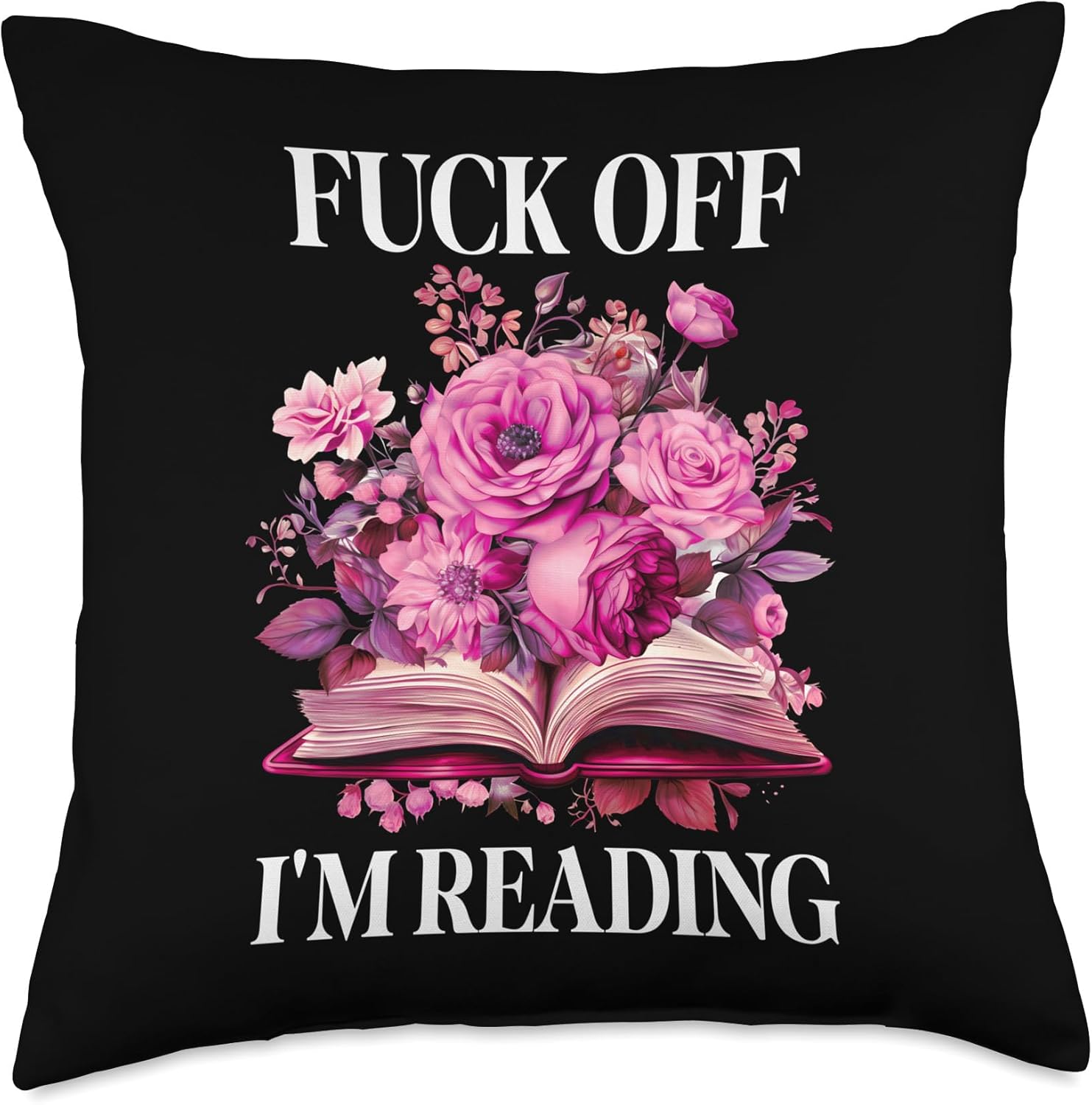 Floral Book Smut Slut Read Smutty Books Fuck Off I'm Reading Throw Pillow