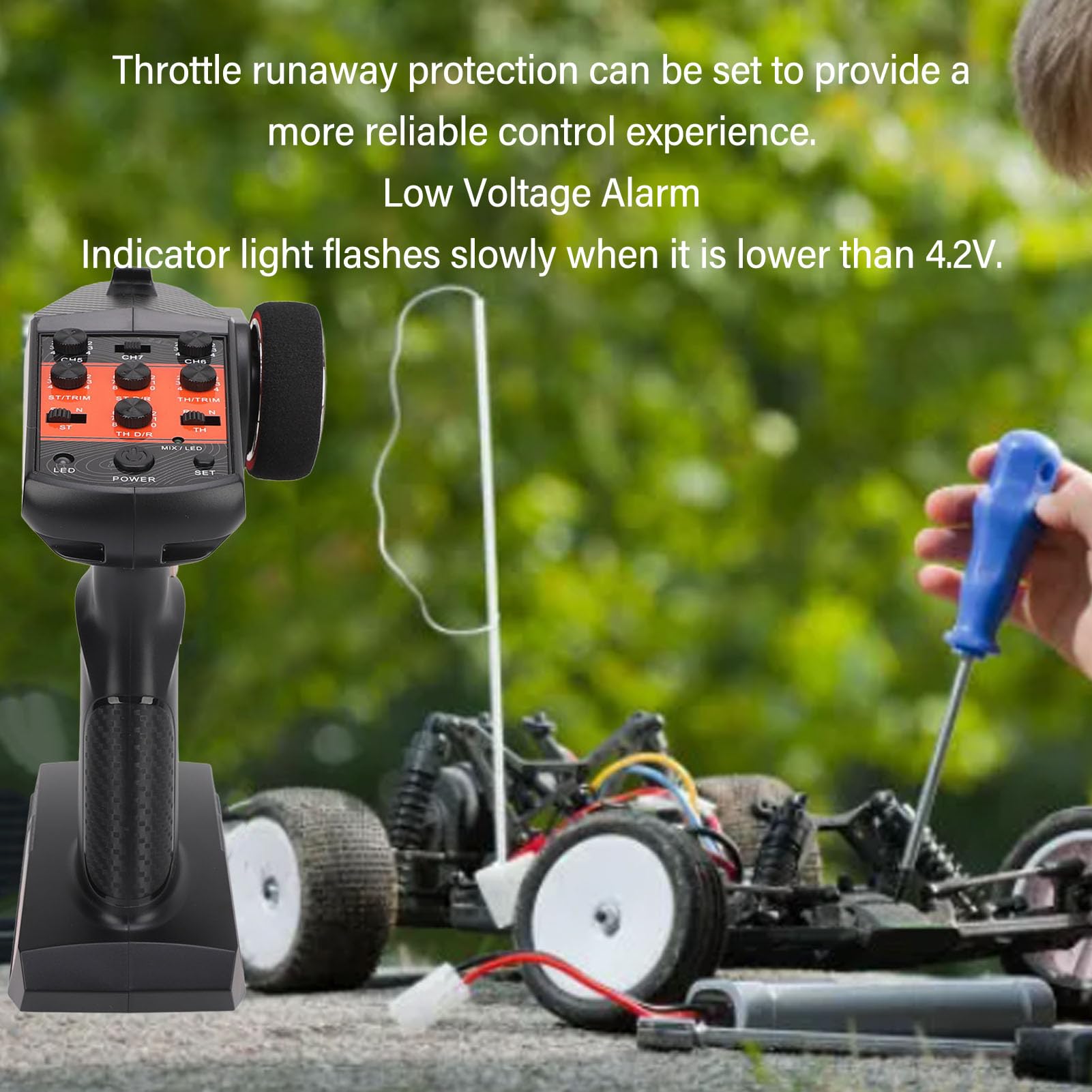 Kontroler Cheotime 2.4GHz RC, 7CH nadajnik radiowy Rezontrolowy RC System radiowy RC nadajnik zdalny Kontroler dla łodzi Crawlera RC
