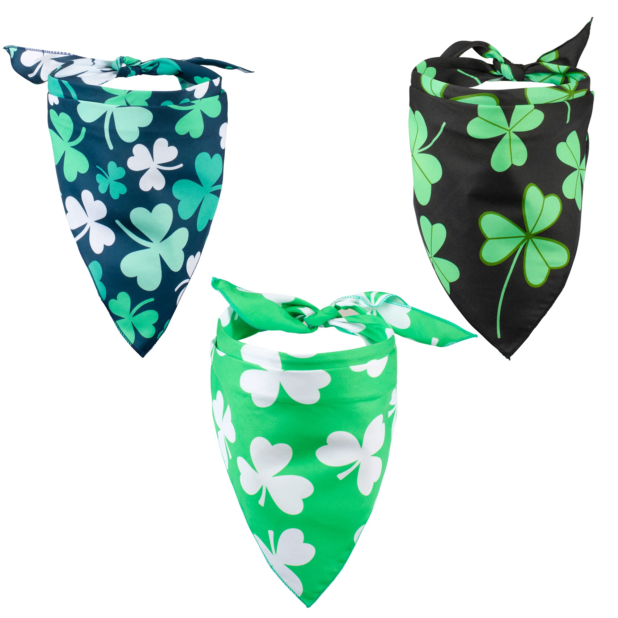 Native Pup Bandanas para Perro del día de San Patricio, Paquete de 3, pañuelo de trébol de la Suerte, Bandana de trébol