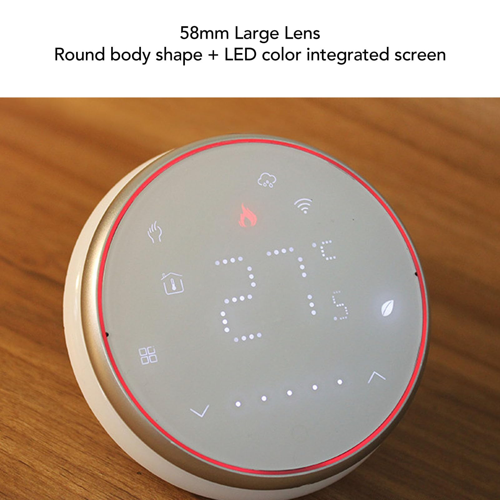 Jeffergarden Termostato WiFi, Termoregolatore LCD Retroilluminato Sottile, Impostazioni Personalizzabili per Sistemi di Riscaldamento Domestico, Richiede Cavo C per l'installazione (WHITE)